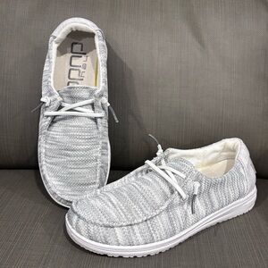 Hey Dude Wendy Sox Glacier Grey Women's Size 5 Slip On Fabric Lightweight Shoes